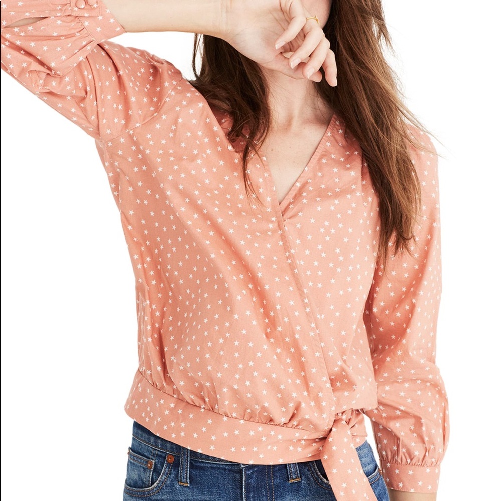Madewell Star Print Wrap Blouse